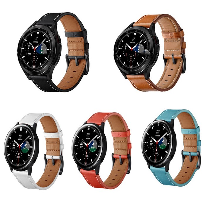 삼성 갤럭시 워치 42mm 46mm 고급 가죽 시계줄 스트랩 밴드 빈티지 SM-R800 / R805 /R810 /R815 호환, 브라운