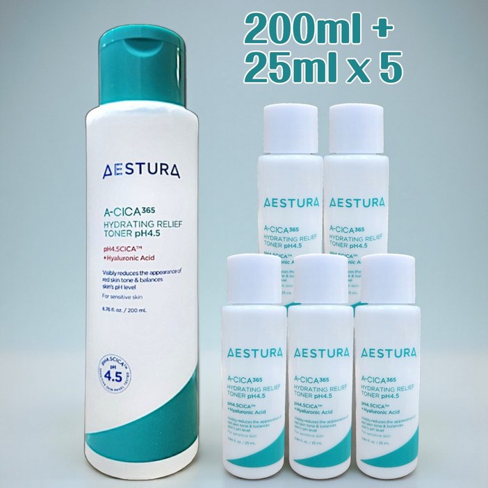 에이시카 365 수분 토너 pH4.5 200ml  25ml x 5개