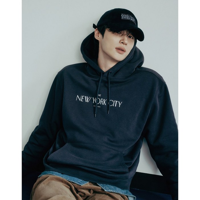 지오다노 남자 기모 그래픽 후드티셔츠 4컬러 025923