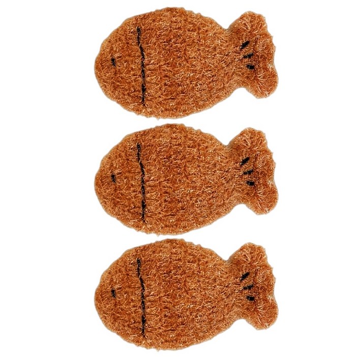 허니잼 귀여운 붕어빵 아크릴 주방 수세미 핸드메이드 아크릴 손뜨개 설거지 수세미 3P