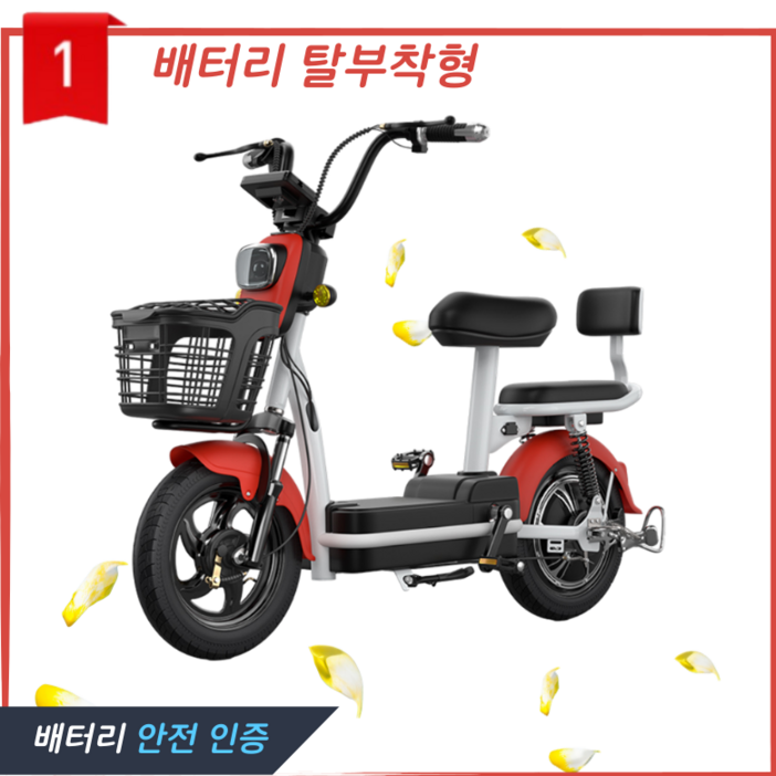 전기 스쿠터 전동 자전거 배터리 분리형 48V 2인용 출퇴근 배달 SBINO 2, 레드 전기 스쿠터 전동 자전거 배터리 분리형 48V 2인용 출퇴근 배달 SBINO 2, 레드