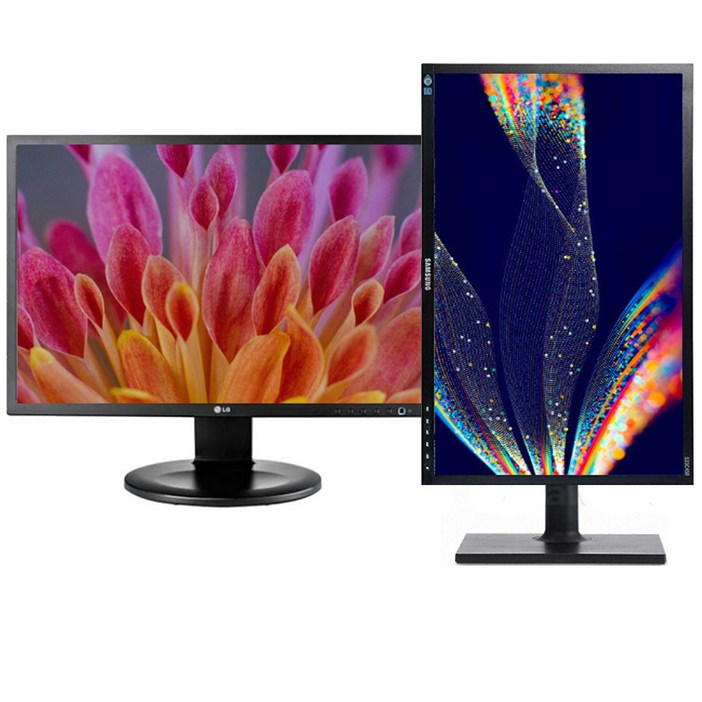 삼성 LG 피벗 높낮이 24인치 세로 모니터 FHD LED 컴퓨터모니터 사무용 업무용 병원용 중고