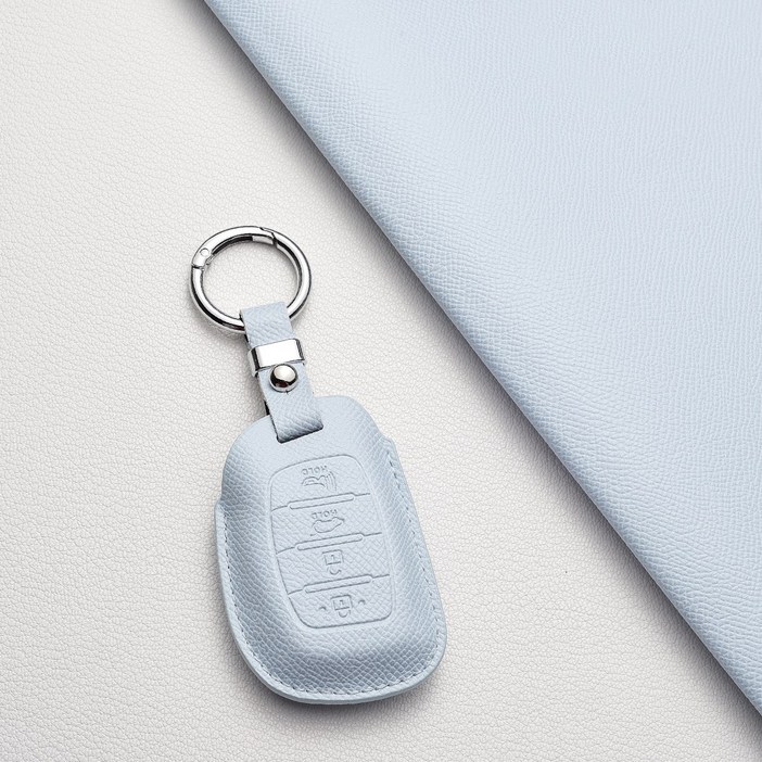 현대 현대 차량 전용 A4타입 신형 스마트키 가죽 케이스 더뉴 캐스퍼 쏘나타 아반떼, 투싼 아이오닉 호환, 현대A4 타입, 스카이블루