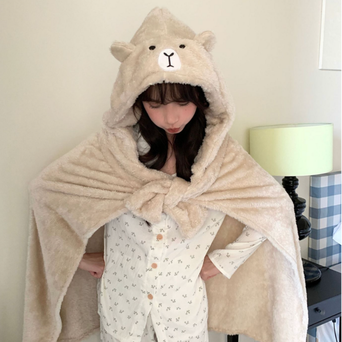 코지바라 입는담요 집순이 동물망토 극세사