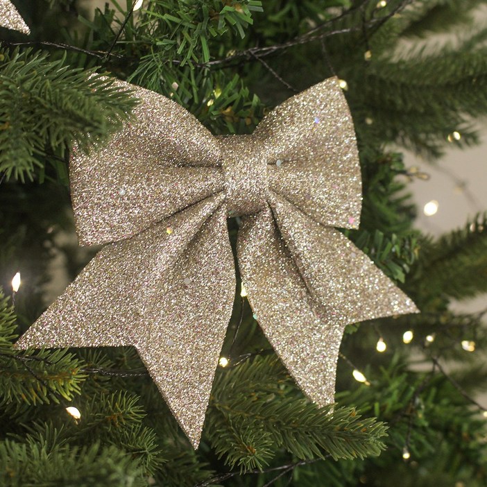 [해피인어스] 홀리데이 글리터 트리 리본 3P, 샴페인