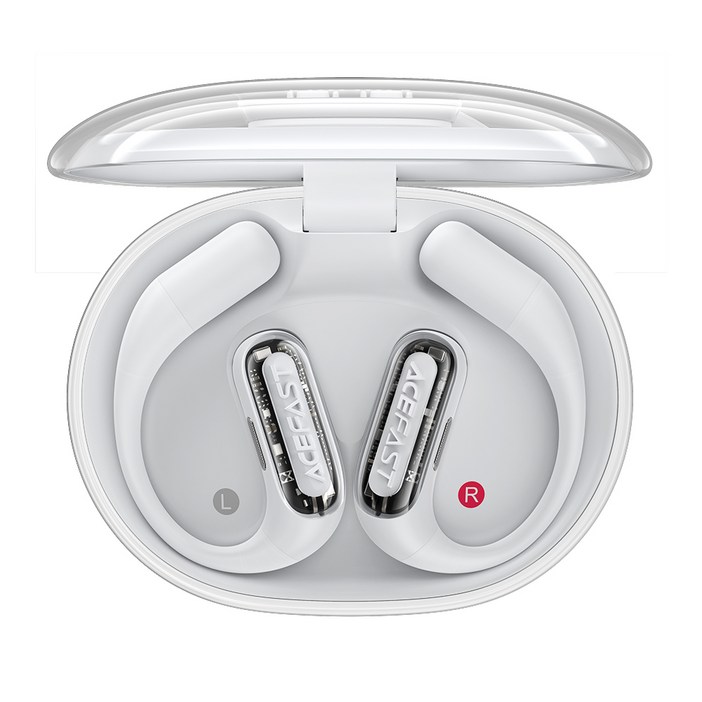 ACEFAST 투명 오픈형 무선 블루투스 이어폰 노이즈캔슬링 LED 귀걸이형 ACEFIT Pro, 그레이