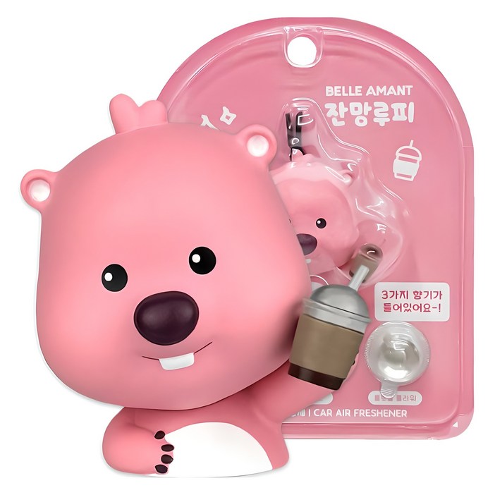 벨르아망 잔망루피 차량용 미니 방향제, 1개, 커피루피(블랙체리 + 프레쉬 코튼 + 플로럴 플라워)