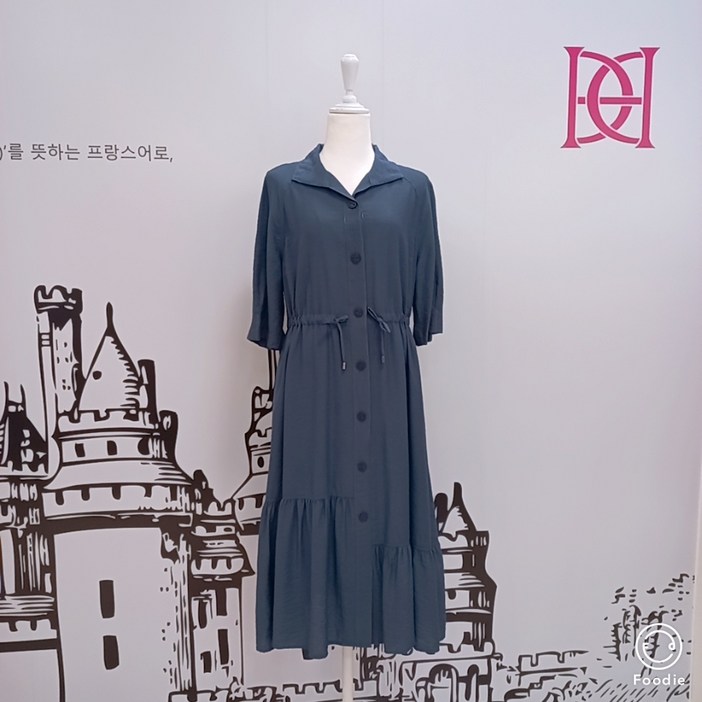 샤트렌 카라 허리 스트링 원피스 hcdmop205