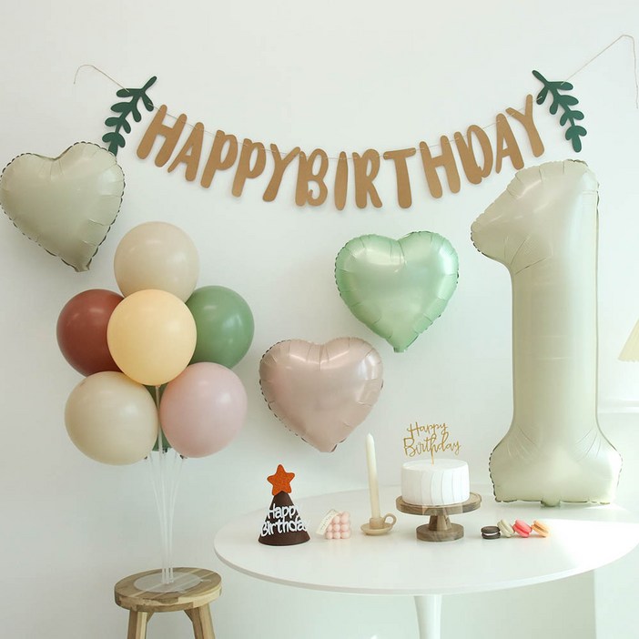이벤트홀릭 두돌 생일상 크림 생일파티세트 두돌 생일 숫자풍선