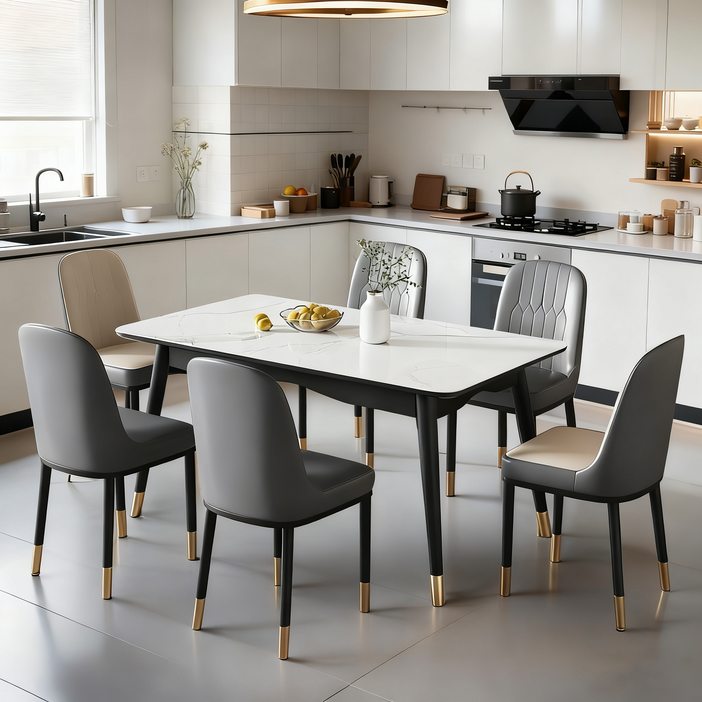 11 북유럽 더블컬러 가죽 식탁의자 커피숍 2인용 의자