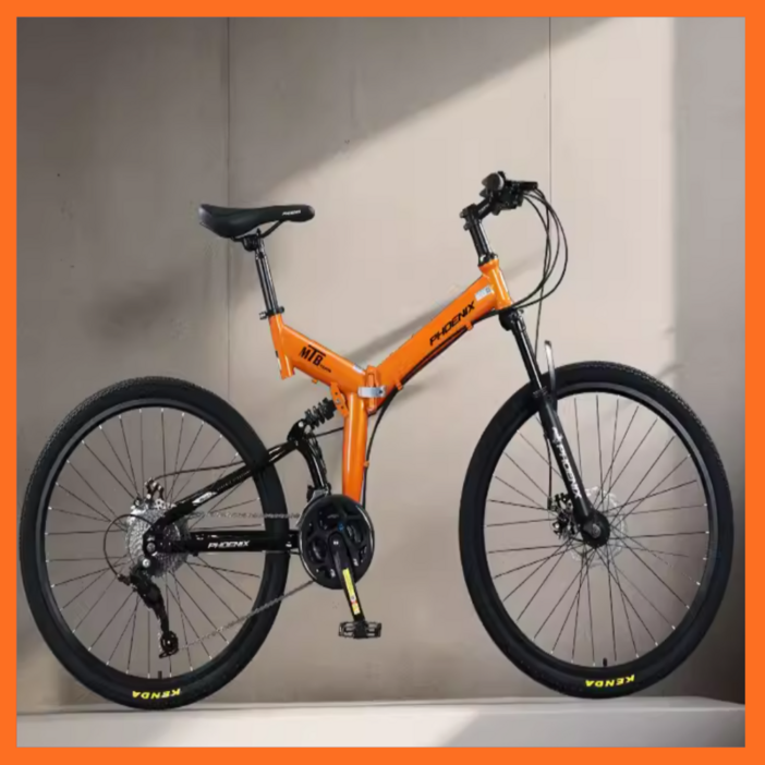 로드런 접이식자전거 입문용 mtb 휴대용 산악자전거 성인용 출퇴근 24 26인치, 오렌지 27단