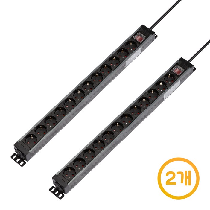 11 파워존 고용량 알루미늄 12구멀티탭 과부하차단 통합스위치 서버탭 1.5m 3m 5m