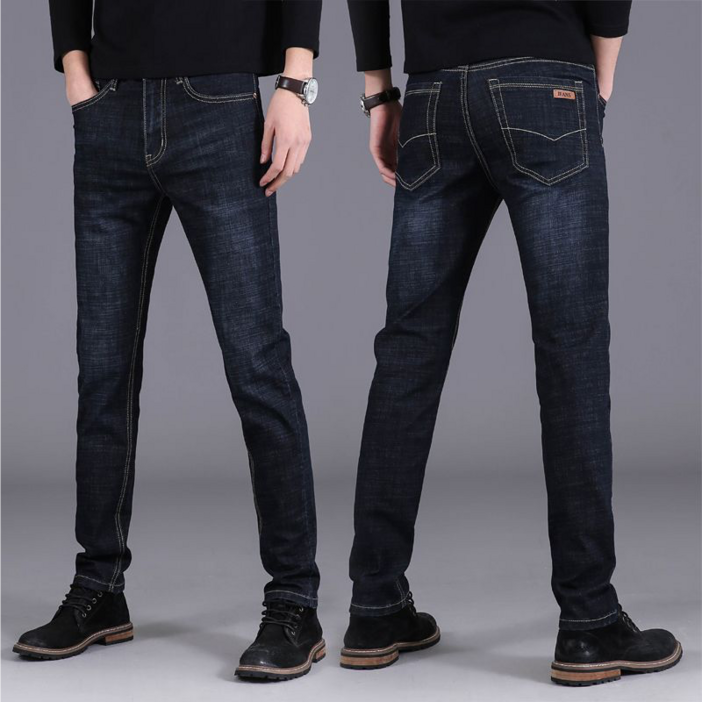 NUNUHANA 남성 여름 쿨 빅사이즈 스판 워싱 일자 데님 청바지 DM39