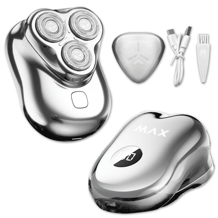 [씨엔쇼핑_ TV홈쇼핑] 맥스 하이웨이 초소형 면도기 세트(보호커버+전용브러쉬+USB충전선 포함), 실버