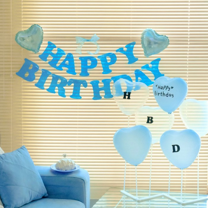 르모트 레터링 가랜드 하트 풍선 접이식 스탠드 이벤트 생일 파티 용품 세트, 1개, 러블리 B 블루 르모트 레터링 가랜드 하트 풍선 접이식 스탠드 이벤트 생일 파티 용품 세트, 1개, 러블리 B 블루