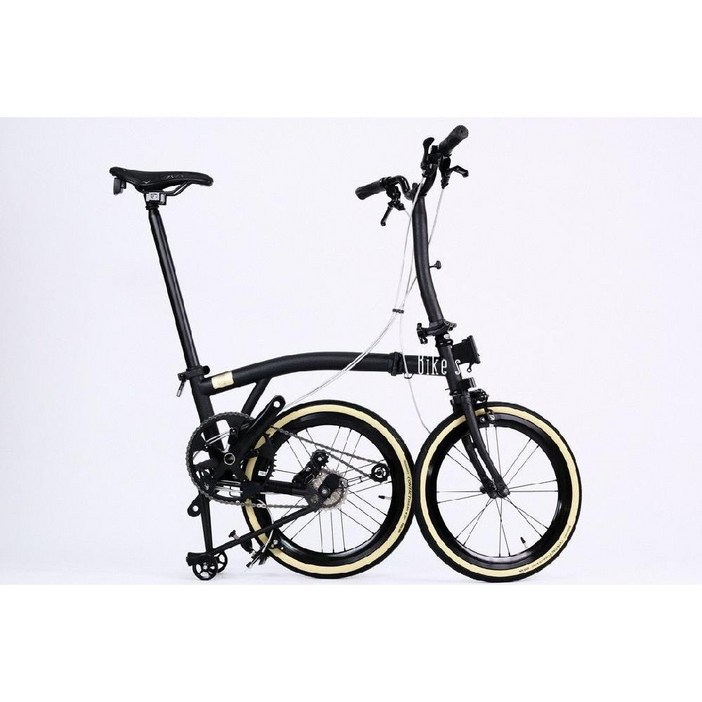 폴딩 자전거 7단 블랙 소형 접이식 자전거 16인치, 흑연 블랙 알루미늄 휠, 16인치, 1개