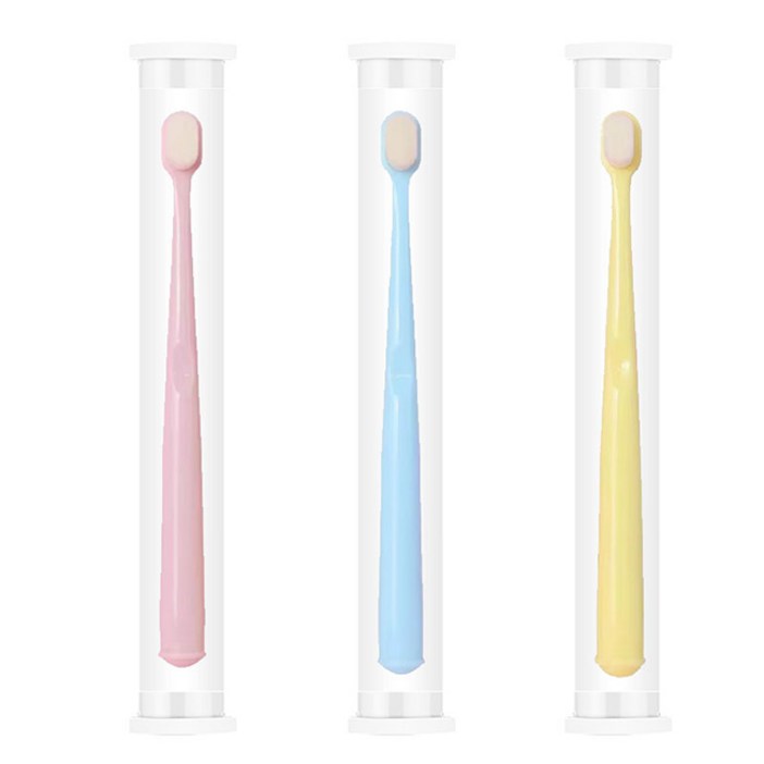 Glgo 초미세모 반려동물 강아지칫솔 소형견 대형견 양치칫솔  3개 구성핑크,옐로우,블루