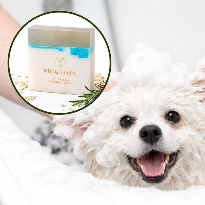 멍스파파 강아지비누 천연 오트밀비누 샴푸바(민감피부용), 1개, 130g