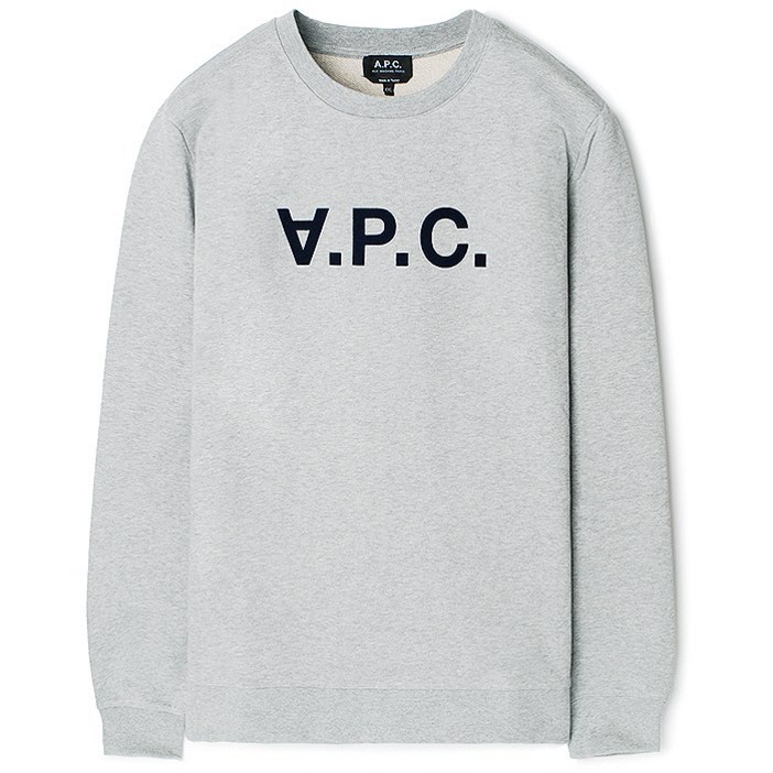 22SS 아페쎄 VPC 벨벳로고 맨투맨 그레이 COECQ H27378 PLA