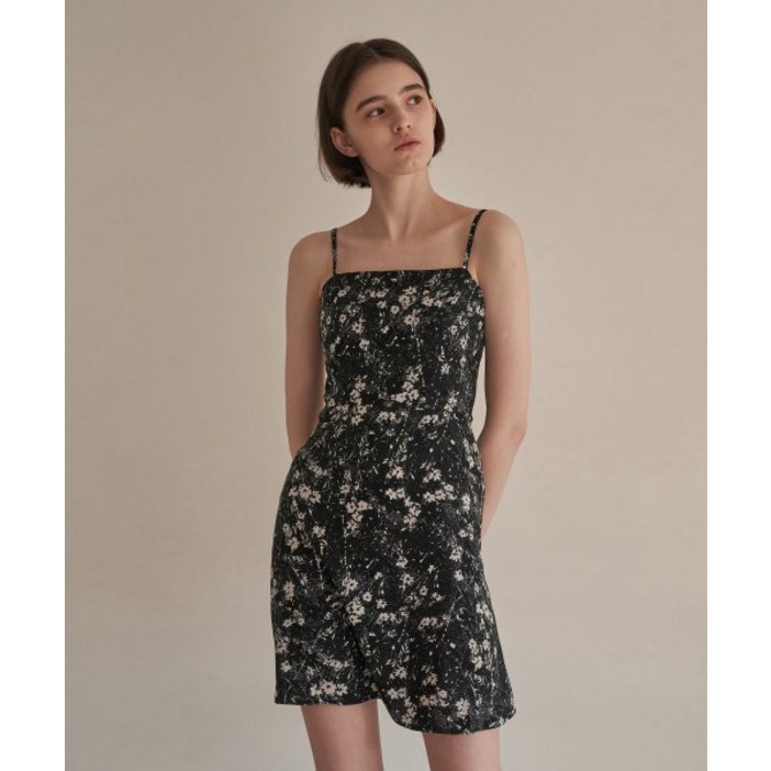 ADAUL 스모킹 뷔스티에 미니 드레스  블랙