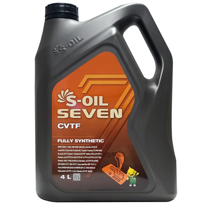 에스오일 세븐 CVTF 무색 4L 1개 100 합성 CVT 미션오일 현대기아 SP CVT1 르노 NS3 토요타 WS 혼다 HCF2 GM DEXCVT
