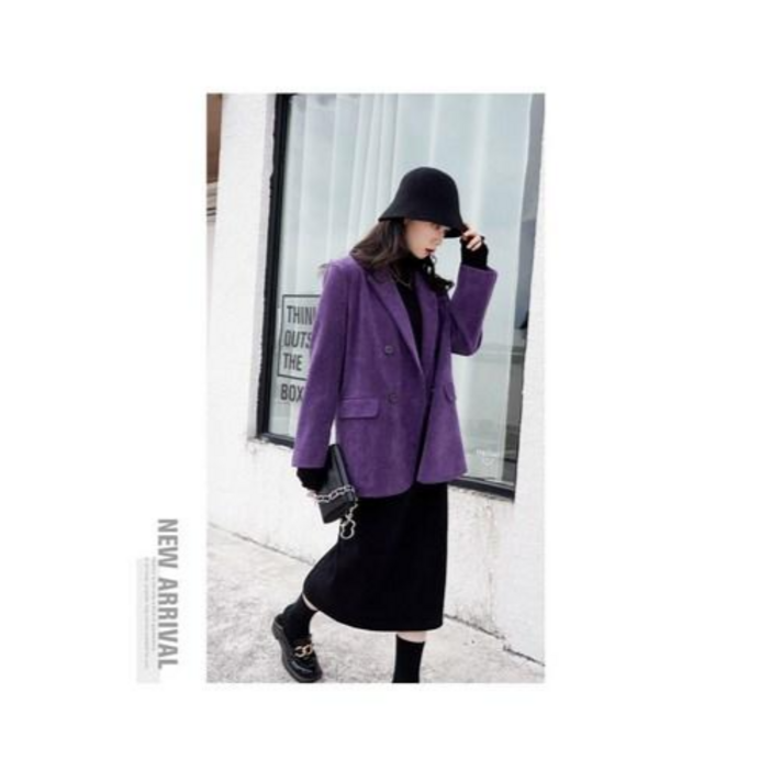 루씨앤 앤써니 여성 골덴 코듀로이 자켓 겨울 긴팔 미디 베이직 코트 자켓 9691