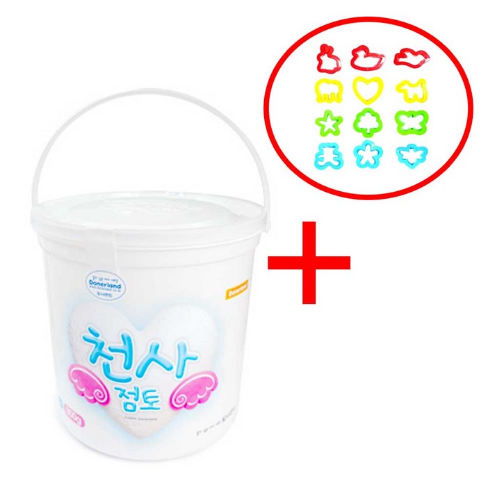 천사점토 벌크 아동용 점토, 1개, 800g, 찍기틀12종포함