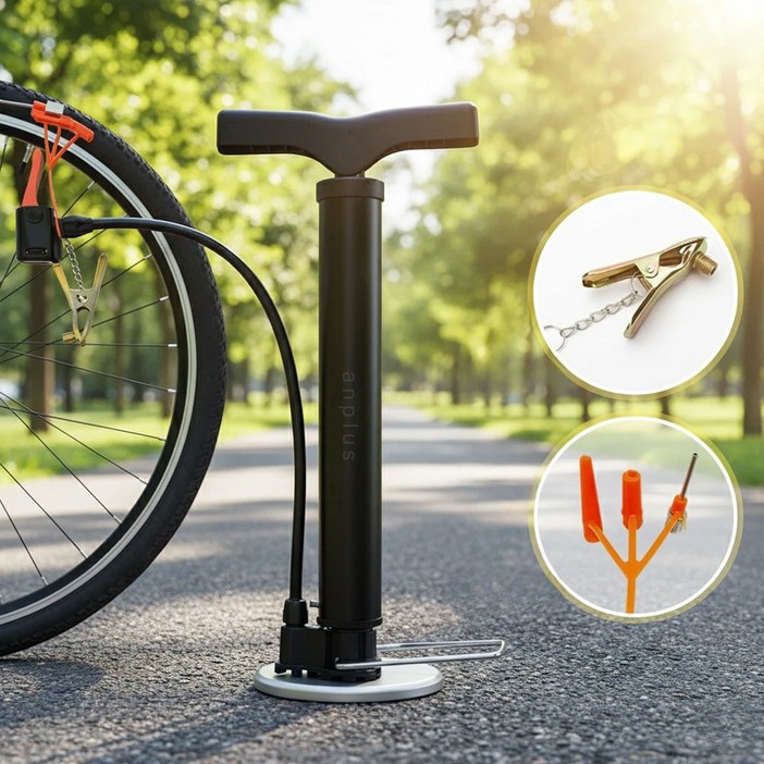 앙플러스 올인원 에어펌프 휴대용 무선 자전거 공기 주입기 바람 펌프