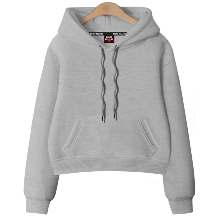 ANSANGSA 따뜻한 기모 무지 여성 semi크롭 루즈핏 후드 티셔츠