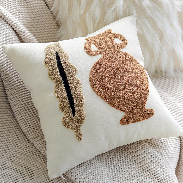 리빙플래너 드로잉 쿠션 북유럽 거실 쇼파 침대 쿠션 디자인 쿠션커버 (쿠션솜포함)