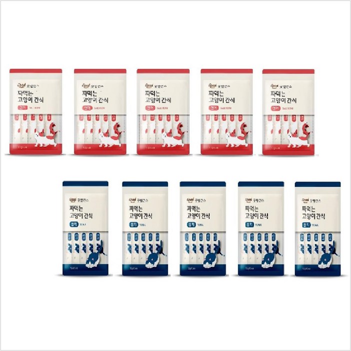 굿밸런스 짜먹는 고양이 간식 3종 택1 5px20세트, 100개, 12g, 연어+참치