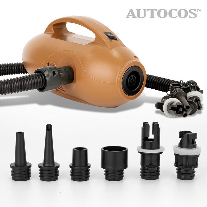오토코스 600w 5psi 전동 캠핑 휴대용 에어펌프 공기주입기 ACPV10 가방 포함, 단일색상