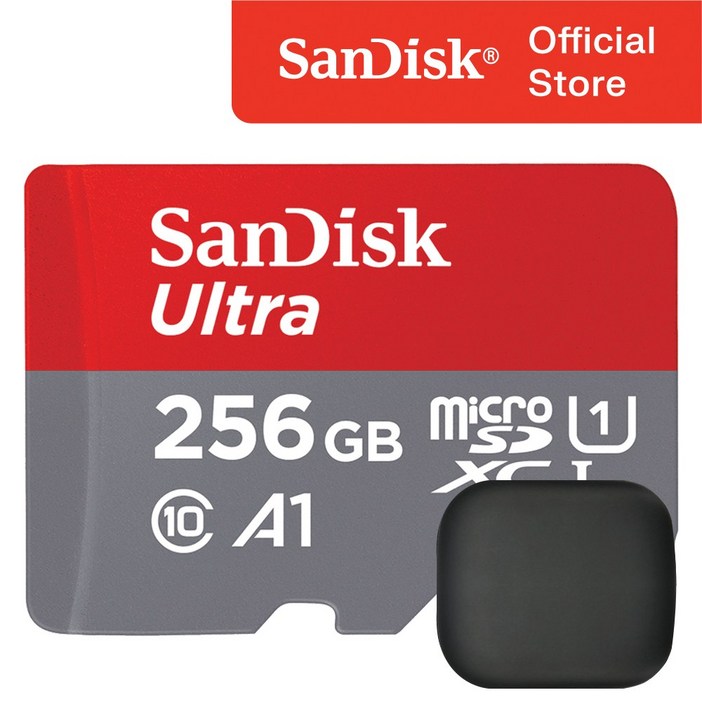 샌디스크 울트라 A1 마이크로 SD 카드 / 메모리 보관 케이스, 256GB 샌디스크울트라