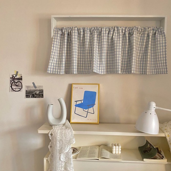 창문 가리개 가림막 커튼 주방 미니 바란스 커튼