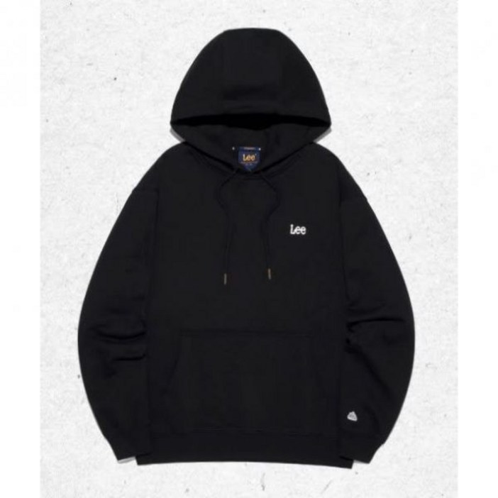 매장정품 LEE 스몰 트위치 로고 후드 티셔츠 블랙 LE2503HD02BK 180613