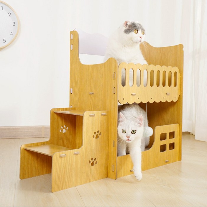 퍼피즈랩  고양이 2층 침대 스크래쳐