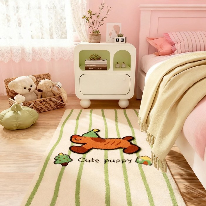 모던 인테리어 침대 옆 러그  키즈룸 베이비룸 카페트