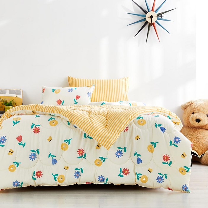 모던하우스 인천점  마미허그 소프트워싱 스윗플라워 차렵이불 150x210 옐로우 CZ0225004