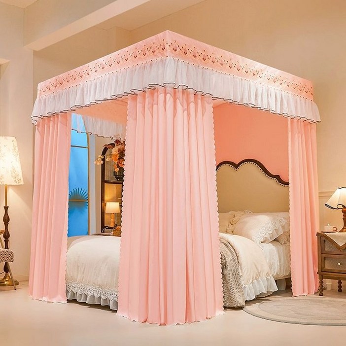 공주풍 침대 캐노피 모기장 방진 커튼형 침대커튼 암막커튼 난방
