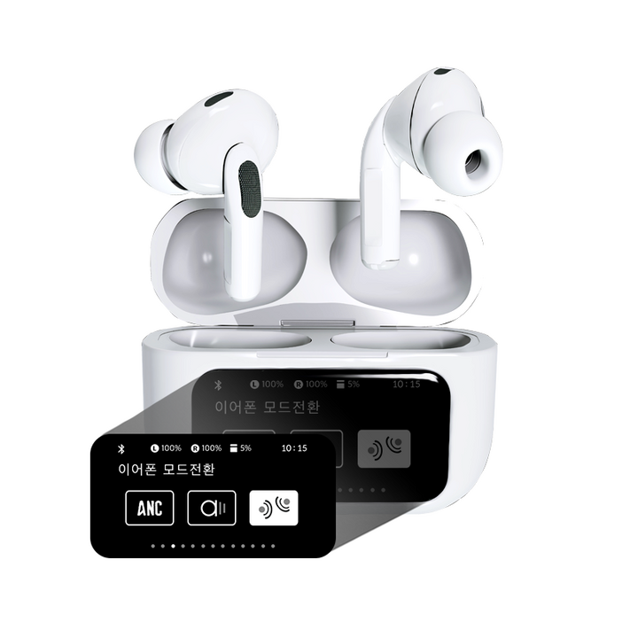 바우아토 노이즈 캔슬링 터치 디스플레이 블루투스 5.4 커널형 이어폰 BAUATO ANC03, BAUATO ANC03, 화이트