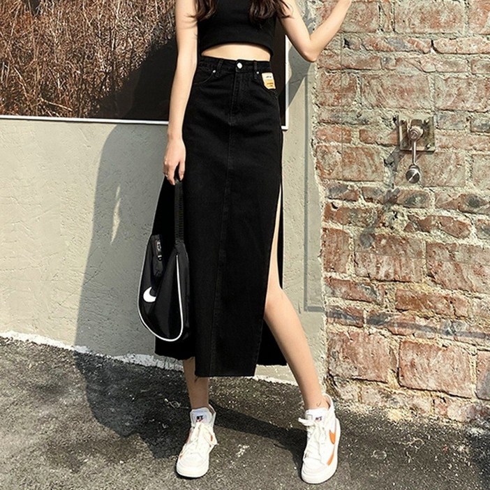 보나라온 사이드 슬릿 데님 스커트 보나라온 사이드 슬릿 데님 스커트