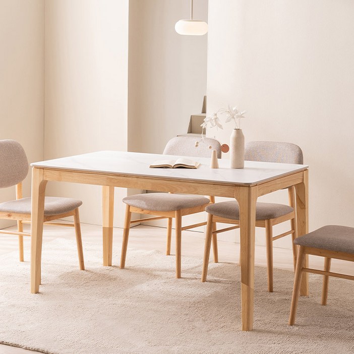삼익가구퍼팩트 통세라믹 4인용 원목 식탁 테이블