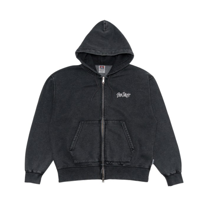 [벤데이비스] 그래픽 페이디드 후드집업 블랙