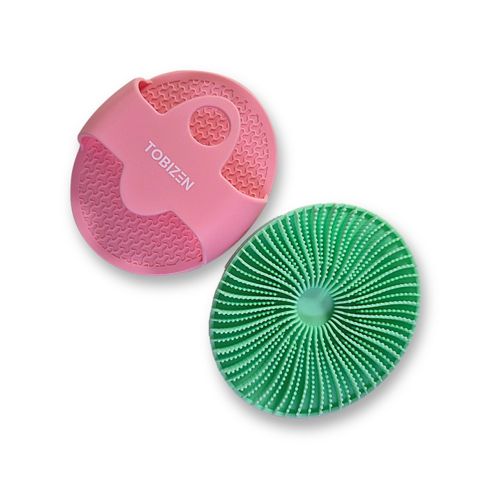 투바이젠 실리콘 샤워 브러쉬 2개 세트, 1개, 2개입, 그린+핑크