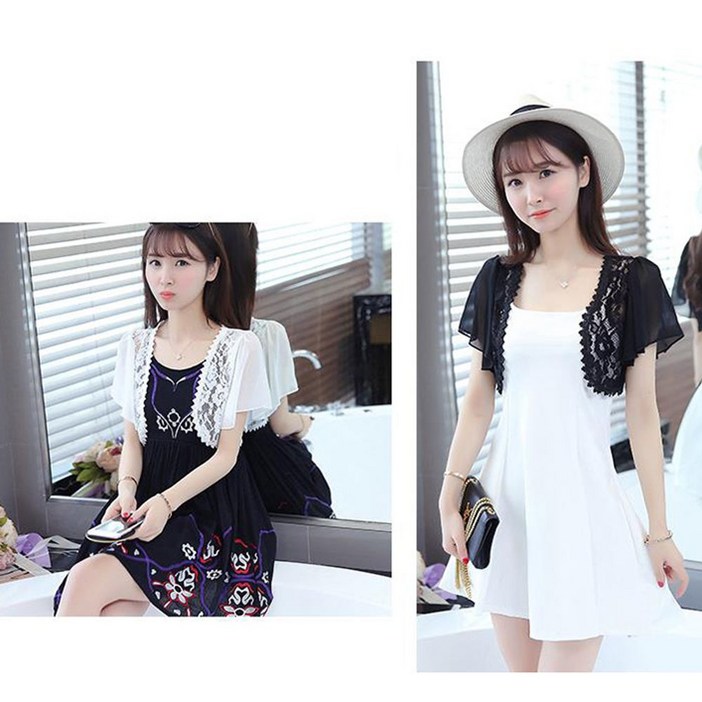 쉬폰 볼레로 원피스 가디건 짧은 숄 여성 레이스 코트 sf3547pV