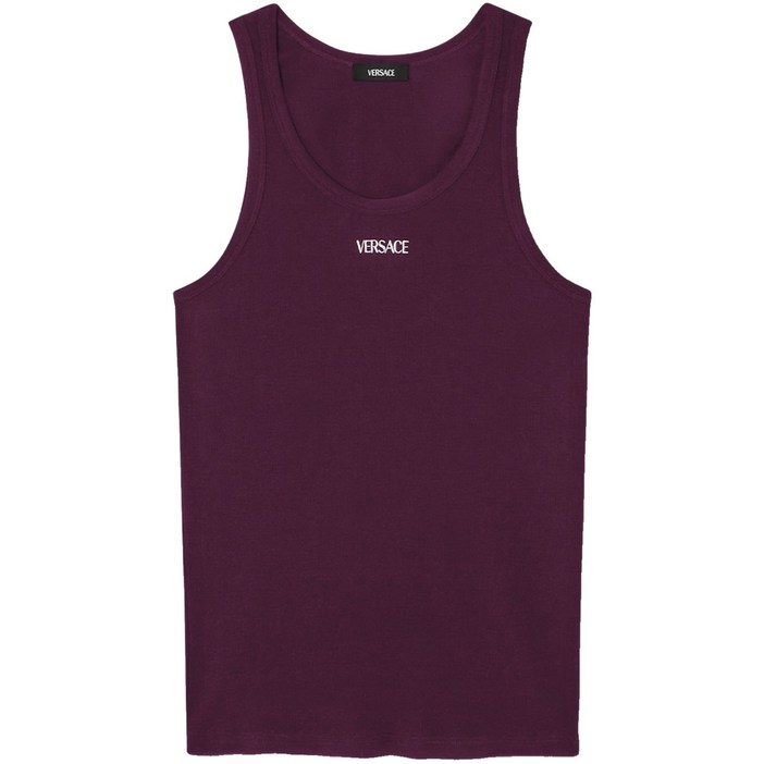 베르사체 로고 자수 탱크 탑