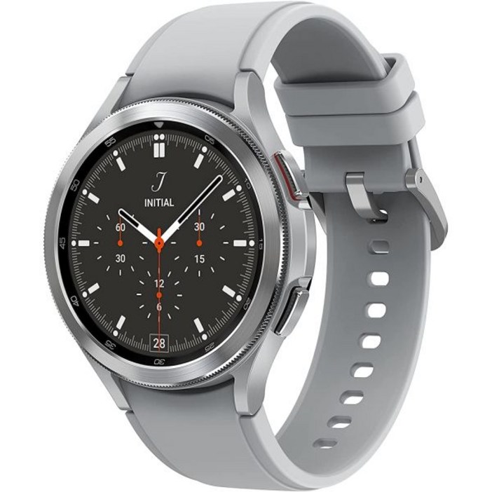 삼성전자 갤럭시 워치 4 클래식 46mm 스마트워치, 헬스 피트니스 러닝 슬립 사이클을 위한 심전도 모니터 트래커 포함 GPS 낙상 감지 블루투스 미국 버전, 실버 (갱신)