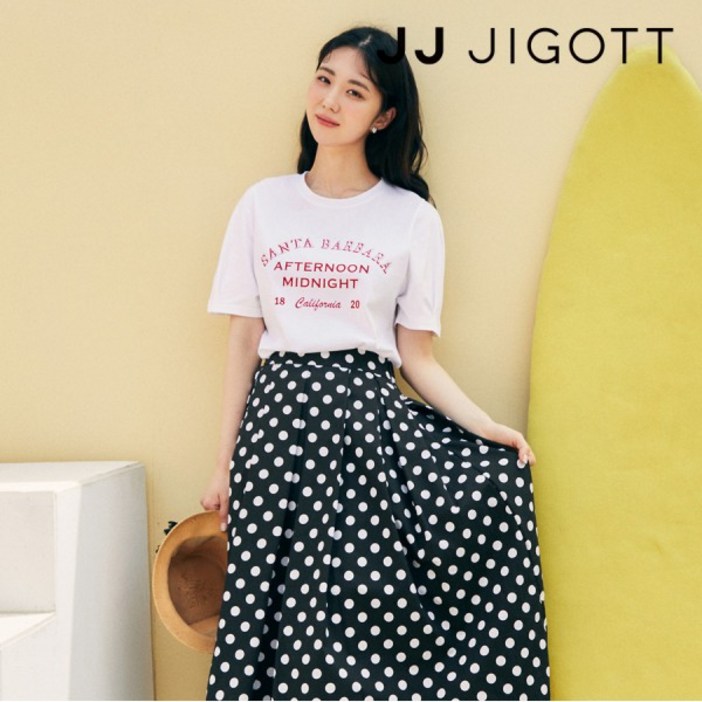 JJ지고트    퍼프 슬리브 프린트 티셔츠 GN5P0TST4