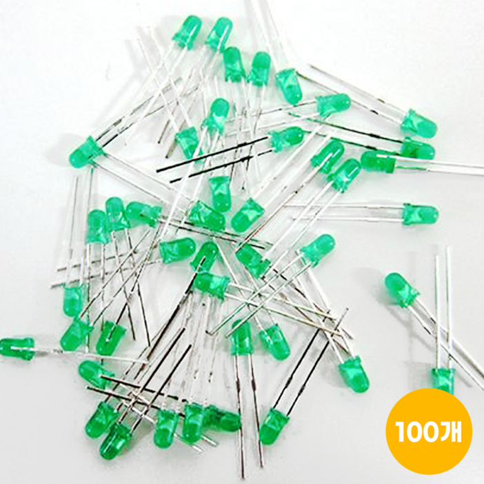 LED 3파이 녹색 (100개)