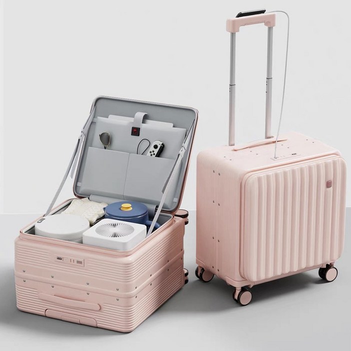 Chephie 무기한 AS 보증 전면오픈 초경량 USB 미니 기내용 캐리어